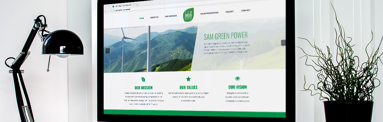 Sam Green Power - Gréation Site internet Logo Communication