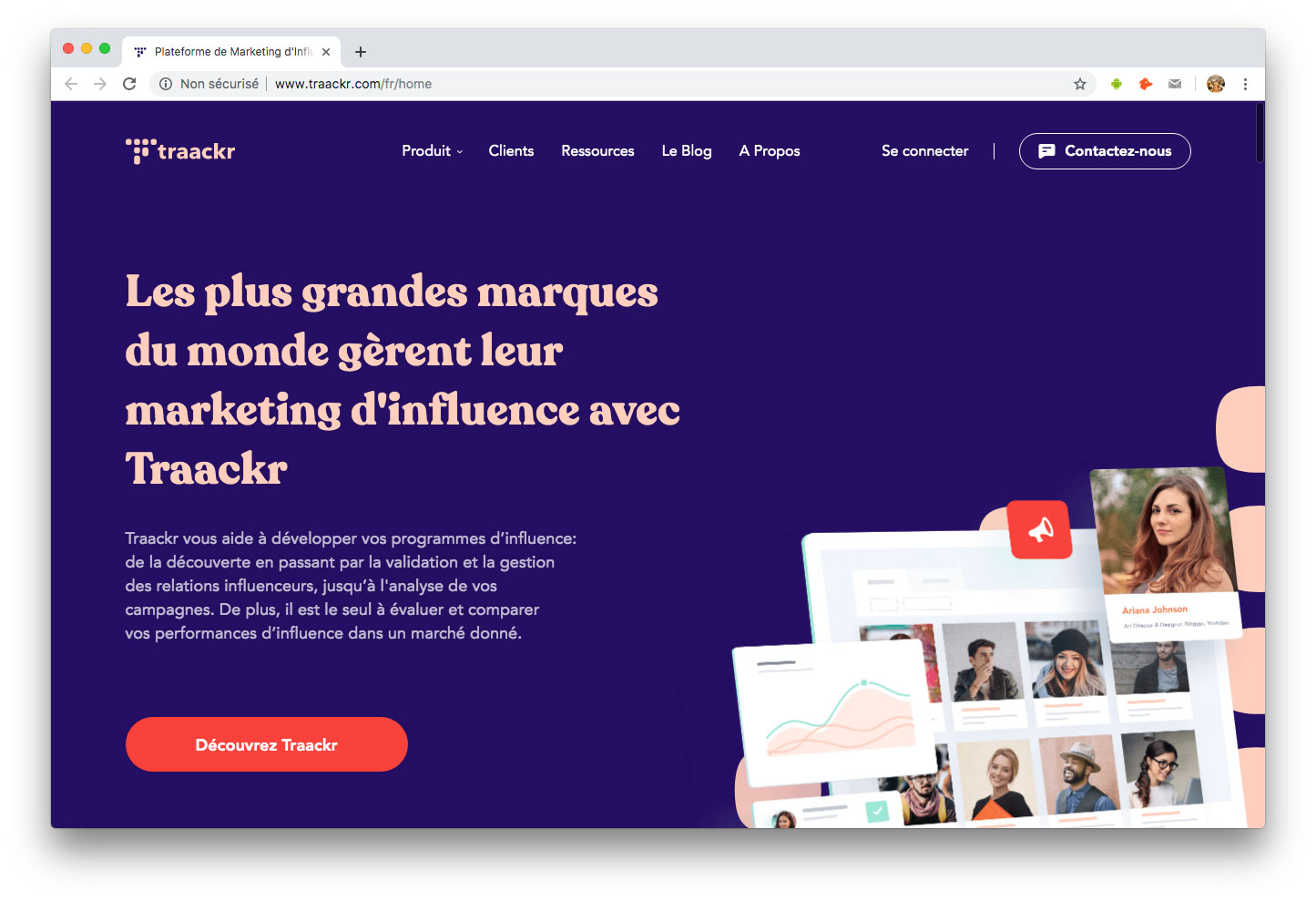 Influenceurs Marketing Influence outils Traackr