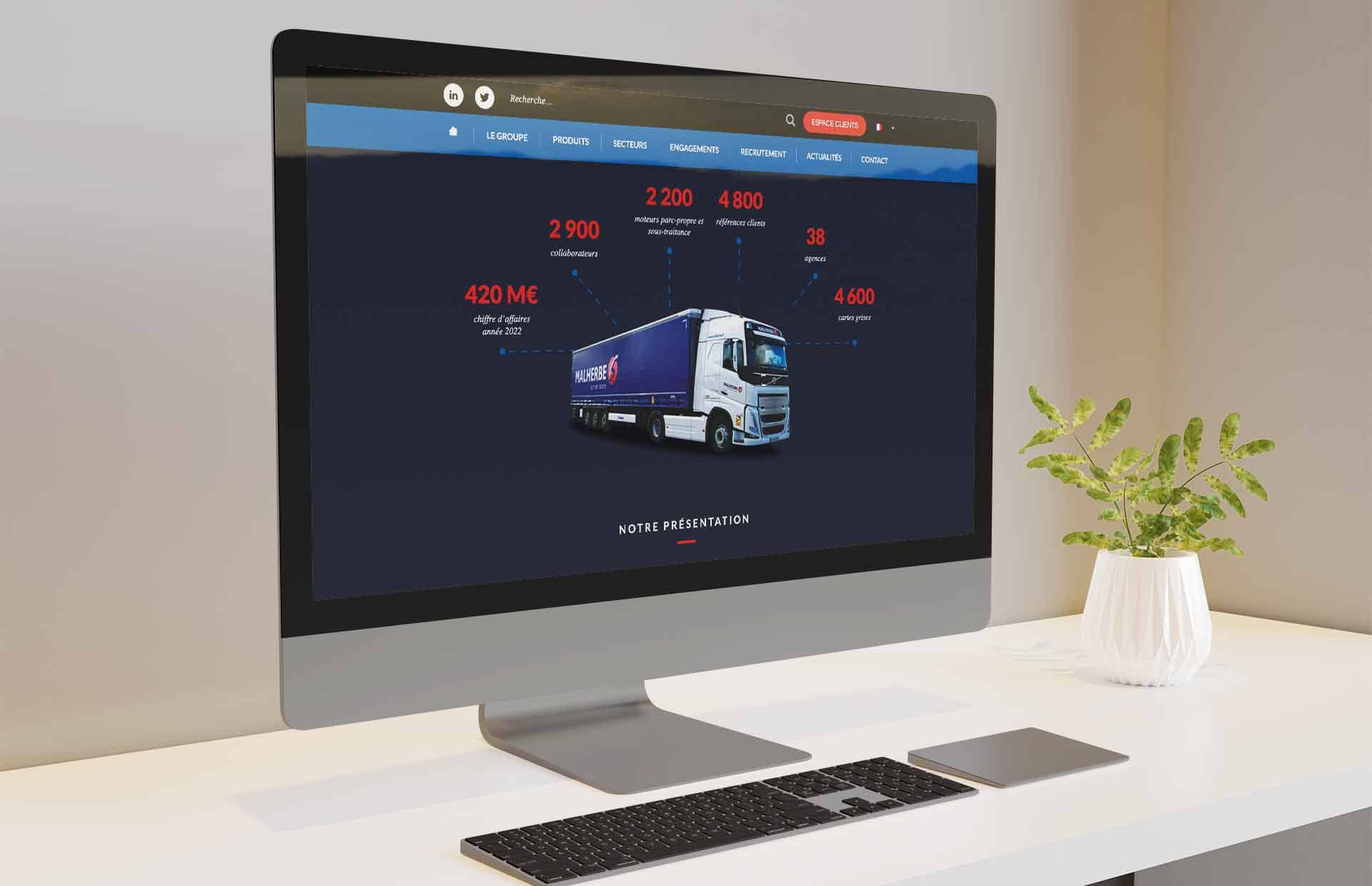 Développement de site internet, maintenance web pour les transports Malherbe à Caen - Capture Communication Agence de communication à Caen