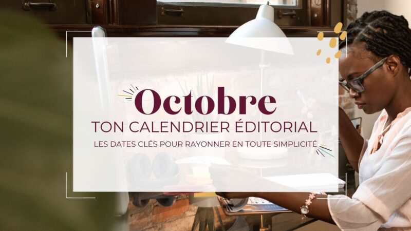 Calendrier social média éditorial gratuit Octobre 2023
